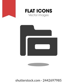Folder Icon in trendy flat style isolated on white background, for your web site design, app, logo, UI. Vector illustration, EPS10.
