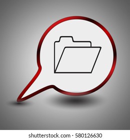 Folder Icon in trendy flat style. Vector illustration, EPS10.