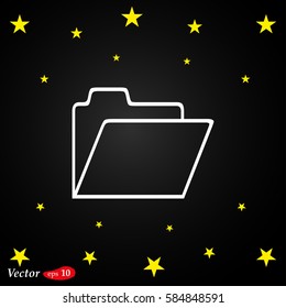 Folder Icon in trendy flat style. Vector illustration, EPS10.
