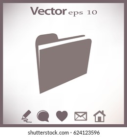 Icono de carpeta en estilo plano de moda aislado para el diseño de su sitio web, aplicación, logotipo, interfaz de usuario. Ilustración del vector, EPS10.