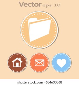 Folder Icon in trendy flat style isolated for your web site design, app, logo, UI. Vector illustration, EPS10.