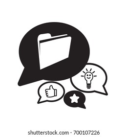 Icono de carpeta en estilo plano de moda aislado para el diseño de su sitio web, aplicación, logotipo, interfaz de usuario. Ilustración del vector, EPS10.