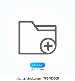Folder Icon in trendy flat style isolated on grey background, for your web site design, app, logo, UI. Vector illustration, EPS10.