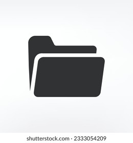 Folder icon in trendy glyph style design. Vector graphic illustration. Folder icon for website design