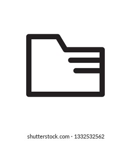 Folder icon in trendy outline style design. Vector graphic illustration. Folder icon for website design and user interface. Editable vector stroke. Pixel perfect. EPS 10.