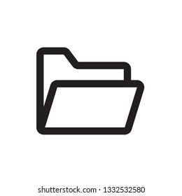 Folder icon in trendy outline style design. Vector graphic illustration. Folder icon for website design and user interface. Editable vector stroke. Pixel perfect. EPS 10.