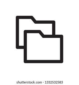 Folder icon in trendy outline style design. Vector graphic illustration. Folder icon for website design and user interface. Editable vector stroke. Pixel perfect. EPS 10.