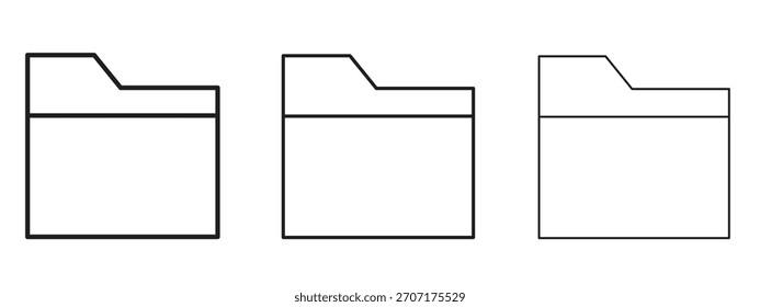 Ordnersymbol in trendigen Strich dünne Linie Versionen