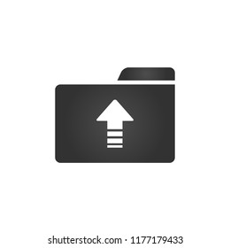 Folder Icon with upload arrow in trendy flat style isolated on white background, for your web site design, app, logo, UI. Vector illustration,