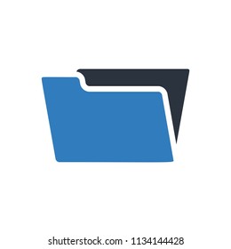 Folder icon vector blue