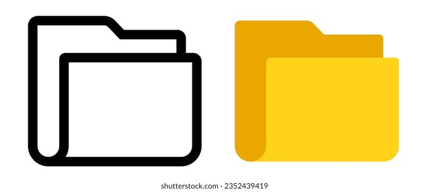 Ordnersymbol. Vektorgrafik-Clips einzeln auf weißem Hintergrund.