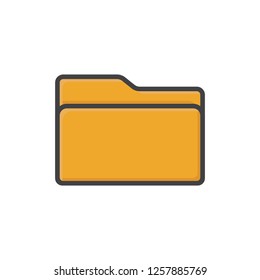 folder icon vector design filled outline style