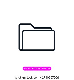 Folder icon vector design template with editable stroke
