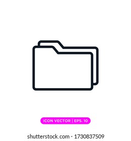 Folder icon vector design template with editable stroke
