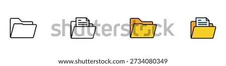 Folder icon vector. document and empty folder symbol. vector illustration.