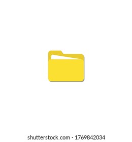 Folder Icon Vector with Document Illustration in Trendy Flat Style.  Isolated on White Background