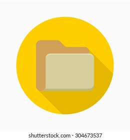 Folder icon - vector , eps10 (flat icon , long shadow)