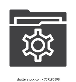 Folder icon vector, filled flat sign, solid pictogram isolated on white. Symbol, logo illustration.