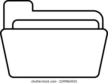 Folder icon vector, flat design illustration on white background