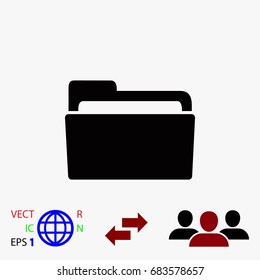 Folder icon vector, flat design best vector icon