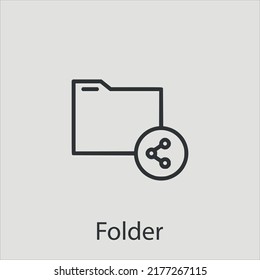 folder  icon vector icon.Editable stroke.linear style sign for use web design and mobile apps,logo.Symbol illustration.Pixel vector graphics - Vector
