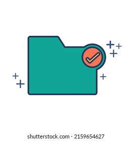 Folder icon vector illustration glyph style design with color and plus sign. Isolated on white background.
