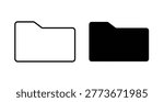 Folder icon vector illustration logo design in clipart and strokes