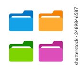 Folder Icon vector Illustration Minimal Color Flat Pictogram Symbol Clipart 