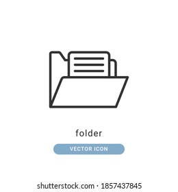 folder icon vector illustration. folder icon outline design.