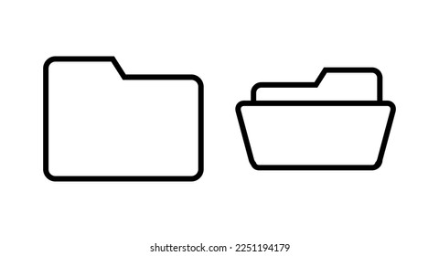Ilustración vectorial de icono de carpeta. signo de carpeta y símbolo