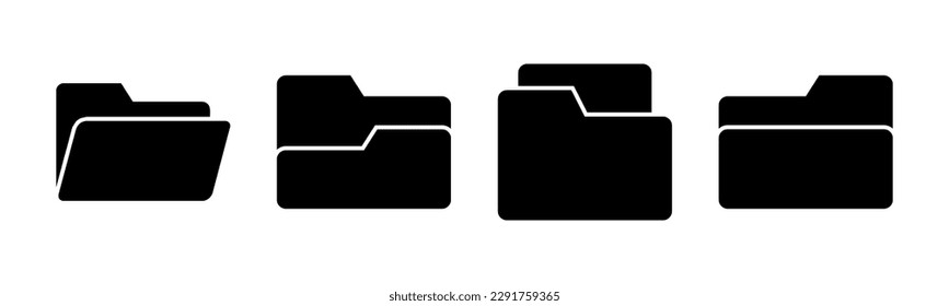 Ilustración vectorial de icono de carpeta. signo de carpeta y símbolo