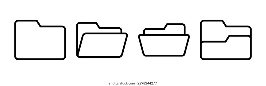 Ilustración vectorial de icono de carpeta. signo de carpeta y símbolo