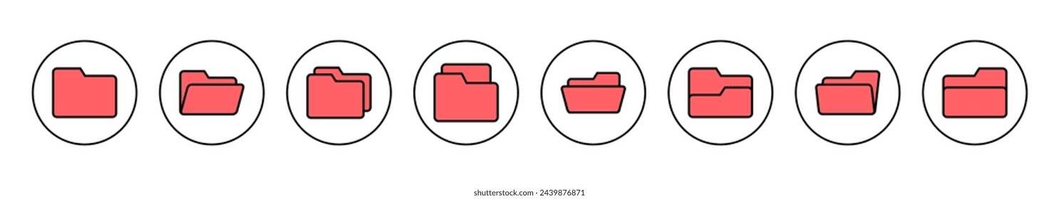 Ilustración vectorial de icono de carpeta. símbolo y signo de carpeta