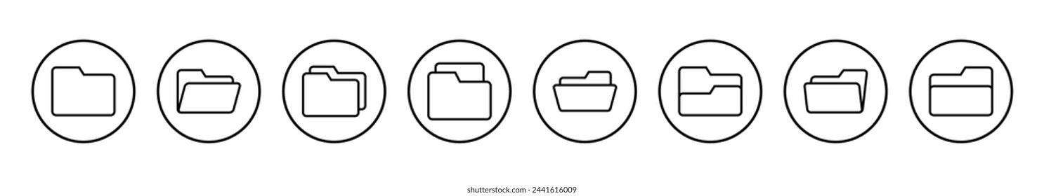 Ilustración vectorial de icono de carpeta. símbolo y signo de carpeta