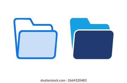 ícone da pasta ilustração de vetor. símbolo e sinal da pasta