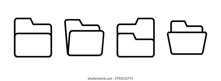 Icono de carpeta Ilustración vectorial. símbolo de carpeta y símbolo