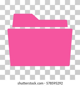 Folder icon. Vector illustration style is flat iconic symbol, pink color, transparent background. Designed for web and software interfaces.