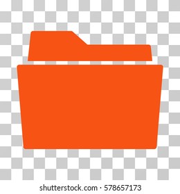 Folder icon. Vector illustration style is flat iconic symbol, orange color, transparent background. Designed for web and software interfaces.