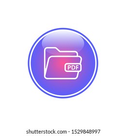 Folder Icon Vector Inside Glossy Circle Template