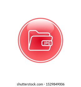 Folder Icon Vector Inside Glossy Circle Template