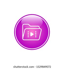 Folder Icon Vector Inside Glossy Circle Template