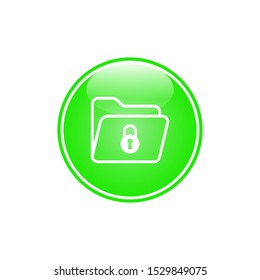 Folder Icon Vector Inside Glossy Circle Template