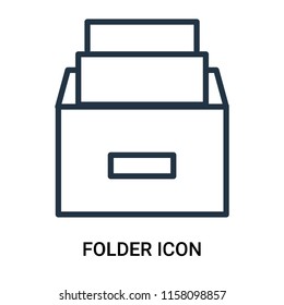 Folder icon vector isolated on white background, Folder transparent sign , outline linear symbol or thin lined pictogram