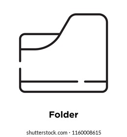 Folder icon vector isolated on white background, Folder transparent sign , sign and symbols in thin linear outline style