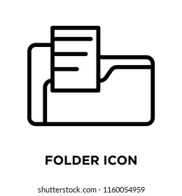 Folder icon vector isolated on white background, Folder transparent sign , line and outline elements in linear style