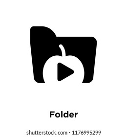 Folder icon vector isolated on white background, logo concept of Folder sign on transparent background, filled black symbol