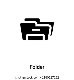 Folder icon vector isolated on white background, logo concept of Folder sign on transparent background, filled black symbol