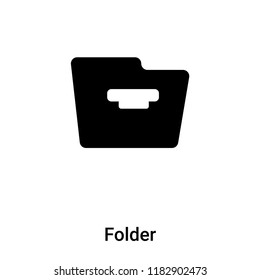 Folder icon vector isolated on white background, logo concept of Folder sign on transparent background, filled black symbol