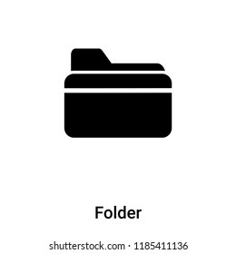 Folder icon vector isolated on white background, logo concept of Folder sign on transparent background, filled black symbol