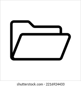 Folder Icon Vector Line Design Template. Folder Icon in trendy flat style isolated on white background,